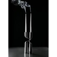 MENU DOUBLE KOMPLET MEGA DUŻY świecznik INOX danish design PODWÓJNY SILVER