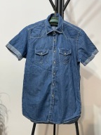 L Koszula Blooker niebieska jeans sportowa kieszenie oryginalny krój S