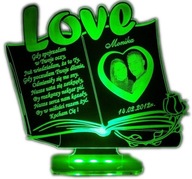 WALENTYNKI PODŚWIETLANA STATUETKA Z ZDJĘCIEM LED