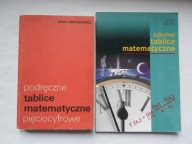 Szkolne tablice matematyczne + Podręczne tablice matematyczne pięciocyfrowe