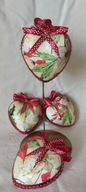 Serce bombki bombka ręcznie zdobione 4 szt MS73