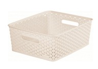 Kosz biały pojemnik z uchwytami My style 29 x 35 x13 cm biały- kremowy 18 L