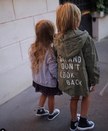 Parka Khaki z Napisami - ZARA Nowa 164 cm