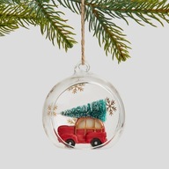 Bombka prezent dla chłopca czerwone auto samochód w szkle autko z choinką