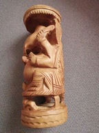 INDIE RZEŹBA DREWNO EGZOTYCZNE BÓG GANESA SYN BOGA SIWA