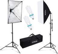2x SOFTBOX ZESTAW STUDYJNY 50x70CM STATYWY FGEN L7