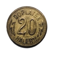 Żeton komunikacji miejskiej z Pragi w Czechosłowacji dobiletu tramwajowego