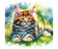 Panel z nadrukiem wodoodporny na torbę 45/45cm kot kociak oxford