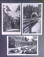 SZKLARSKA PORĘBA , 1955 , zestaw 3 pocztówek