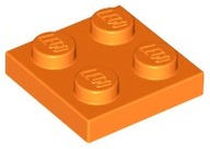 LEGO Płytka 2x2 - 3022 - Orange 3 sztuki