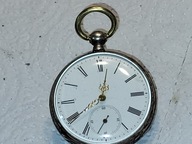 STARY ZEGAREK KIESZONKOWY POSREBRZANY na KLUCZYK