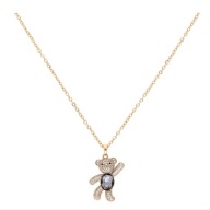 69014 Celebrytka 18K pozłacana 40+5 CM miś SILVER NIGHT CRYSTAL Swarovski