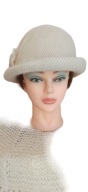 kapelusz z ANGORY z kwiatem M-52