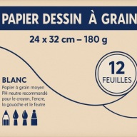 Zestaw papieru do rysowania Dessin A Grain Blanc 24 x 32 cm. (47)