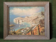 Dubrownik - piękny stary obraz olejny malowany na płótnie