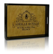 duża TACA drewniana L'ABEILLE ROYALE France Paris 40x30