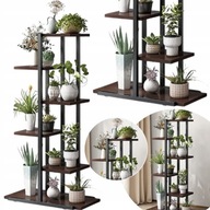 KWIETNIK METALOWY STOJĄCY NA KWIATY ROŚLINY DONICZKI DREWNIANY DUŻY 113 CM