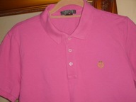 KOSZULKA-RALPH LAUREN-R-L-LOGO HAFT -LEKKI RÓŻ.