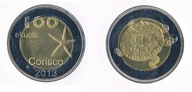 Wyspa Corisco - 10 ekuele - żółw- 2013r - bimetal