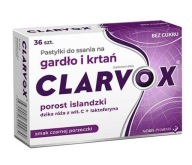 Clarvox czarna porzeczka 36 pastylek do ssania porost islandzki