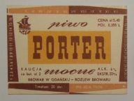 STARA ETYKIETA PIWO MOCNE PORTER BROWAR GDAŃSK