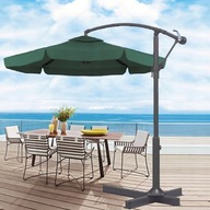 Parasol z wysięgnikiem OGRODOWY DUŻY SKŁADANY zielony 350 x 250 cm