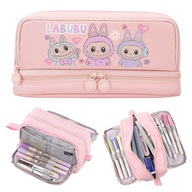 PIÓRNIK SZKOLNY LABUBU DUŻY WIELOKOMOROWY RÓŻOWY