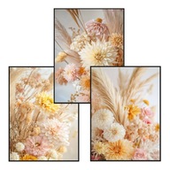 Plakat Zestaw 50x70 3szt. plakaty, postery,BOHO, MINIMALIZM, KWIATY