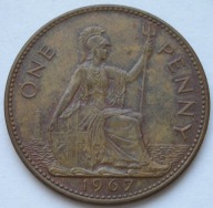 Wielka Brytania 1 penny 1967 - królowa Elżbieta