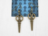 kolczyki NOŻYCZKI vintage retro boho steampunk W15