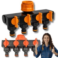 ROZDZIELACZ DO WODY NA KRAN OGRODOWY SZYBKOZŁĄCZKA 4-DROŻNY Z ZAWORAMI