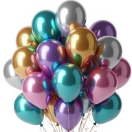 Balony Chrom Kolorowe Metaliczne CHROMOWANE Balony Urodzinowe MIX 100szt.