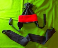 Polarowa czapka no logo w zestawie z szalikiem