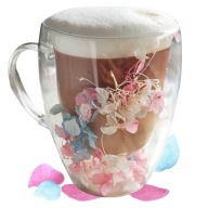 Szklanka termiczna z kwiatami w środku, hortensje trójkolorowa 300 ml 1szt