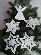 Wyprzedaż - Ozdoby choinkowe -ręczny haft richelieu