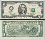 BNB - USA 2 Dolary Dollars 2003 A / 2010 4D # SERIA D # RZADKI # UNC