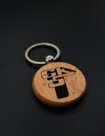 Drewniany brelok Górnik Łęczna – grawer z logo, prezent dla kibica