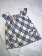 F&F ŚLICZNA SUKIENKA KRATA POMPONIKI__62/68