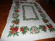 DUŻY MALOWANY OBRUS NA BOŻE NARODZENIE - 90 cm x 130 cm