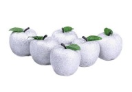 JABŁKO BROKATOWE SREBRNE 6 SZT