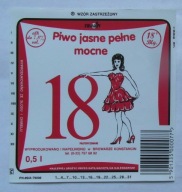 ETYKIETA PIWO JASNE PEŁNE MOCNE 18 BROWAR KONSTANCIN