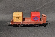 WAGON TOWAROWY PLATFORMA Z KONTENERAMI W TABORZE FS ITALIA - H0 LIMA