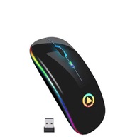 Myszka bezprzewodowa sensor optyczny cicha akumulatorowa podświetlana