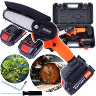 PIŁA ŁAŃCUCHOWA AKUMULATOROWA MINI MOCNA PILARKA DO DREWNA 2X AKUMULATORY