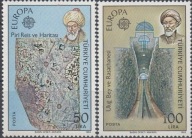 Turcja 1983 Znaczki 2631-2 ** Europa CEPT astronomia obserwatorium mapa
