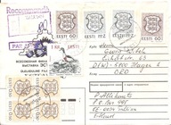 ESTONIA EESTI TALLINN -koperta sowiecka -znaczki obieg 1993 rok do NIEMCY