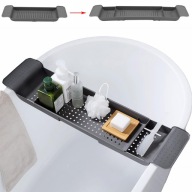 CZARNA PÓŁKA NA WANNĘ DESKA TACA ORGANIZER NAKŁADKA ROZSUWANA REGULOWANA