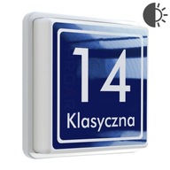 Modny numer domu LED PODŚWIETLANY tabliczka na dom czujnikiem zmierzchu K+