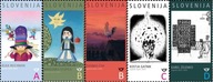 Słowenia 2024 Znaczki ** książki dla dzieci ilustracje muzyka zwierzęta