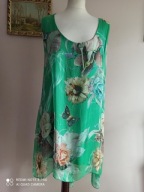 włoska SUKIENKA z jedwabiem kwiaty motyle 36/38